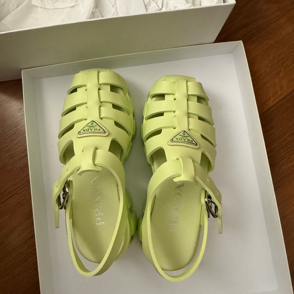 Prada Lime Sandals for size 5
